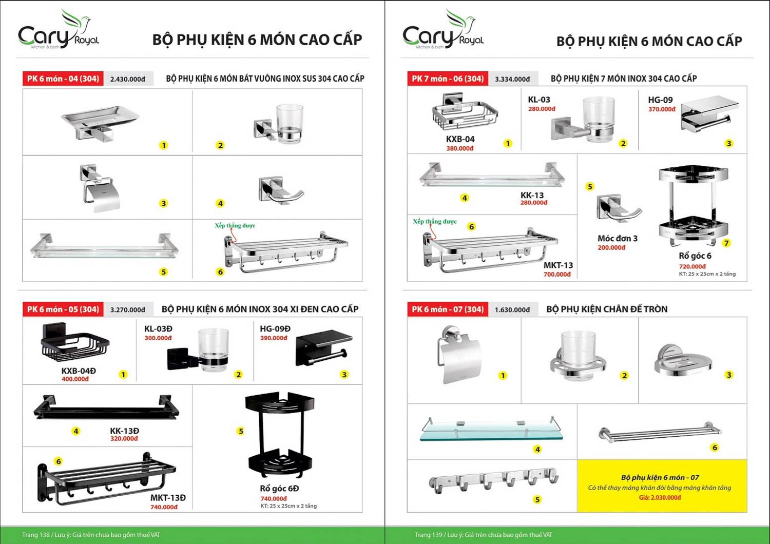 Thiết bị vệ sinh CARY ROYAL Catalogue và Bảng giá mới nhất 2024 - 2025 /Page 70